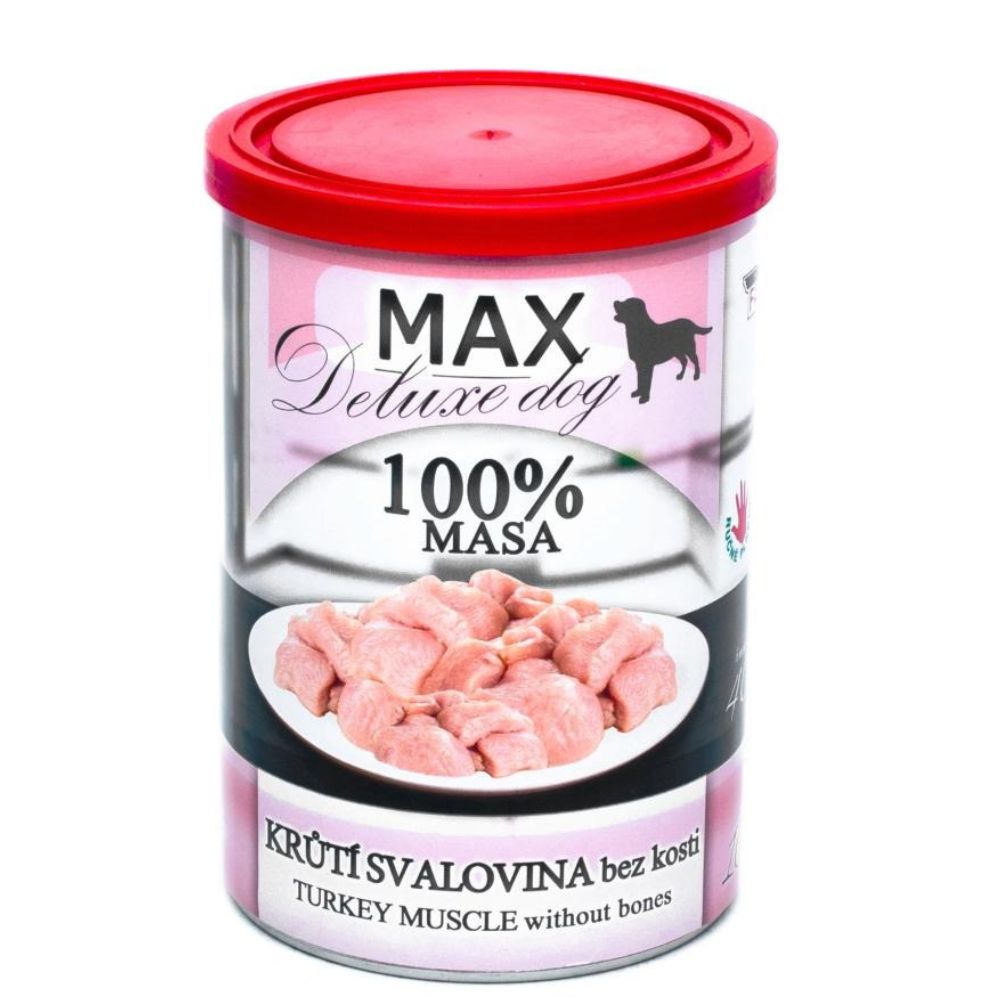 Консервированное мясо для собак Мясо Индейки без костей FALCO MAX Deluxe Dog 100% Meat Turkey Muscle