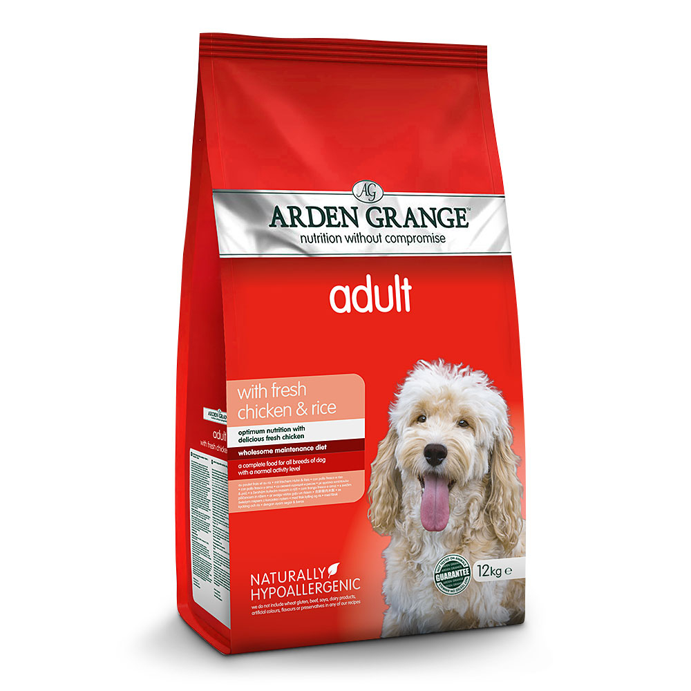Сухой гипоаллергенный корм для взрослых собак со свежей курицей и рисом Arden Grange Adult Fresh Chicken & Rice