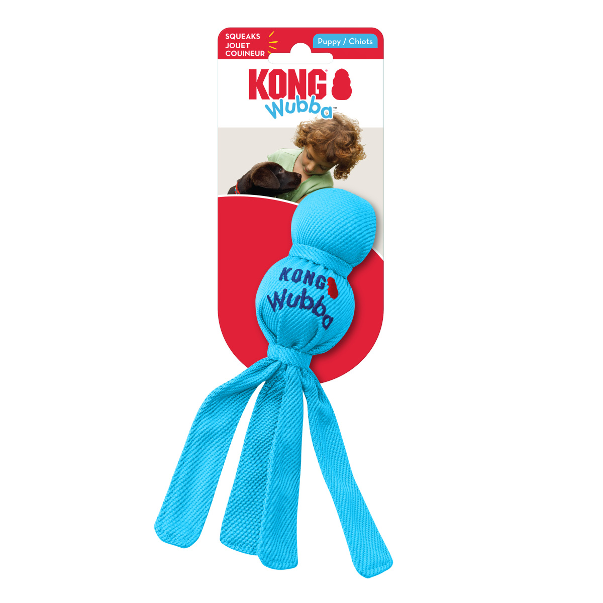 KONG Wubba Puppy Интерактивная игрушка для щенков Вубба с пищалкой