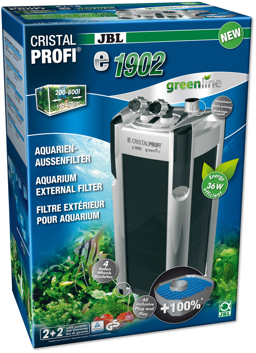 Зовнішній безшумний фільтр для акваріума 200-800 л JBL CristalProfi e1902 Greenline External