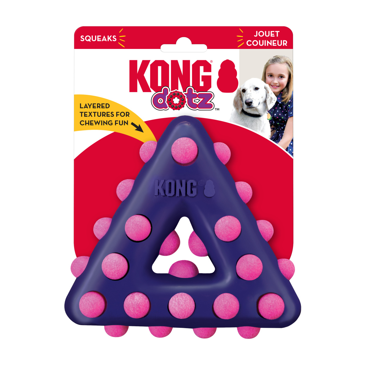 KONG Dotz Triangle Игрушка для очищения зубов собак Треугольник