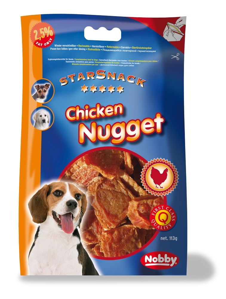 Натуральні ласощі для собак Курячі нагетси Nobby StarSnack Chicken Nugget