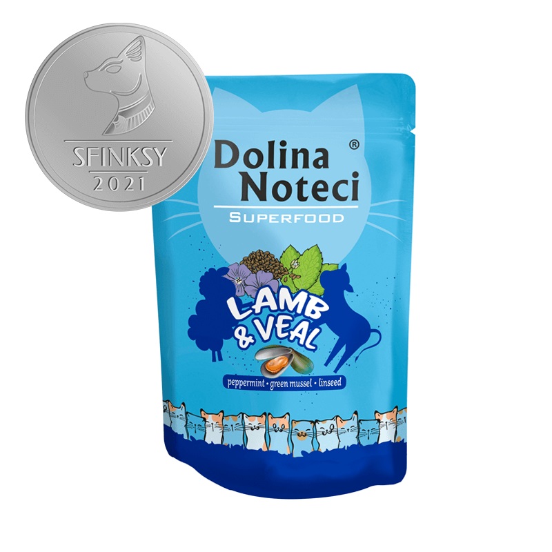Беззерновий вологий корм для котів з Ягням та Телятиною Dolina Noteci Superfood Cat Lamb & Veal Беззерновий вологий корм для котів з Ягням та Телятиною Dolina Noteci Superfood Cat Lamb & Veal