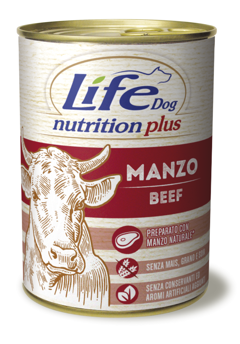Беззерновая консерва для собак Кусочки Говядины Life Dog Nutrition Plus Pieces of Beef