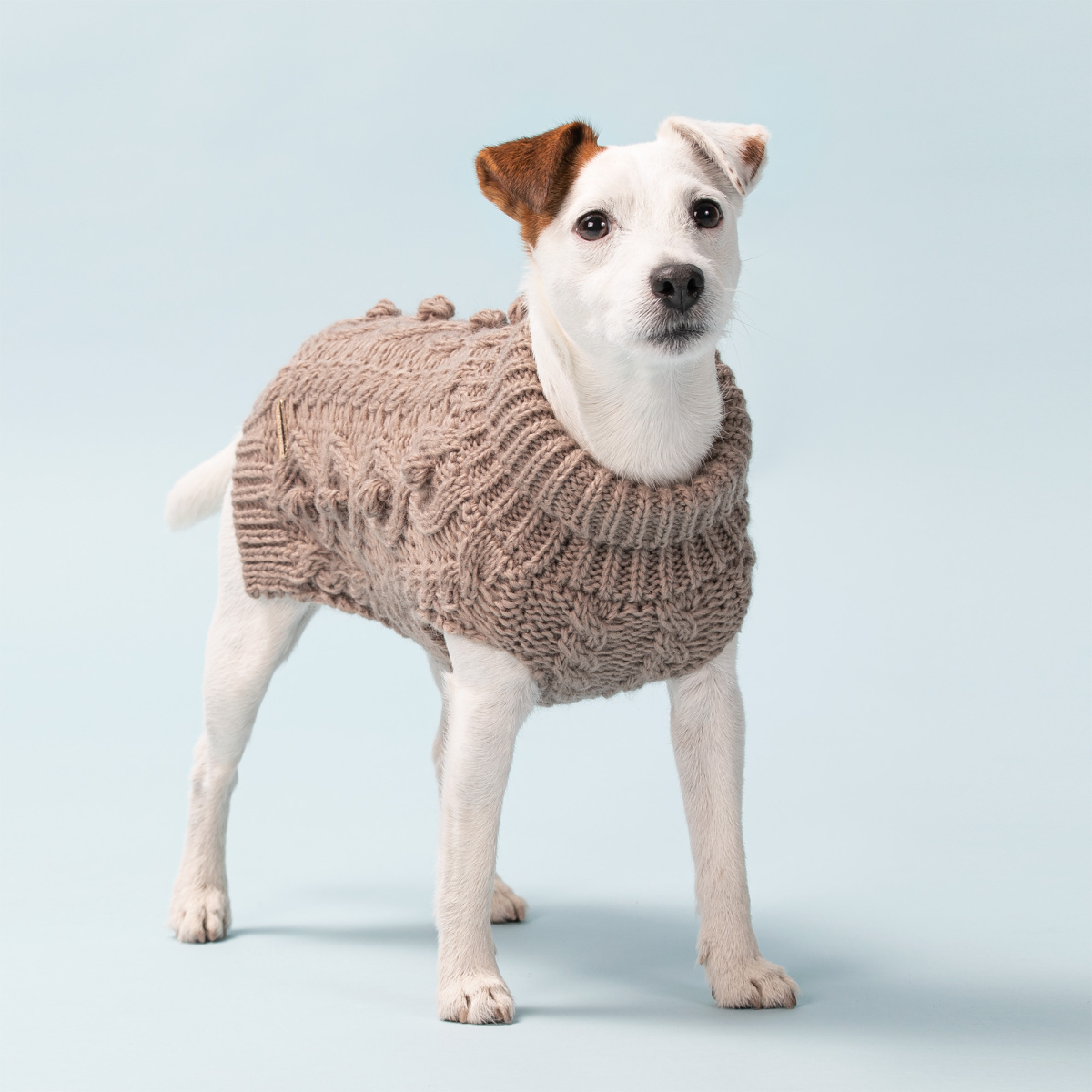 Вязаный свитер ручной работы из овечьей шерсти для собак PAIKKA Handmade Knit Sweater Taupe Вязаный свитер ручной работы из овечьей шерсти для собак PAIKKA Handmade Knit Sweater Taupe