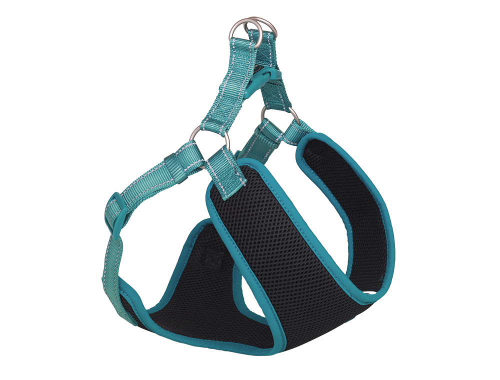 Повітропроникна світловідбиваюча м'яка шлейка для собак Black Mesh Reflect Air Step-in Harness Nobby