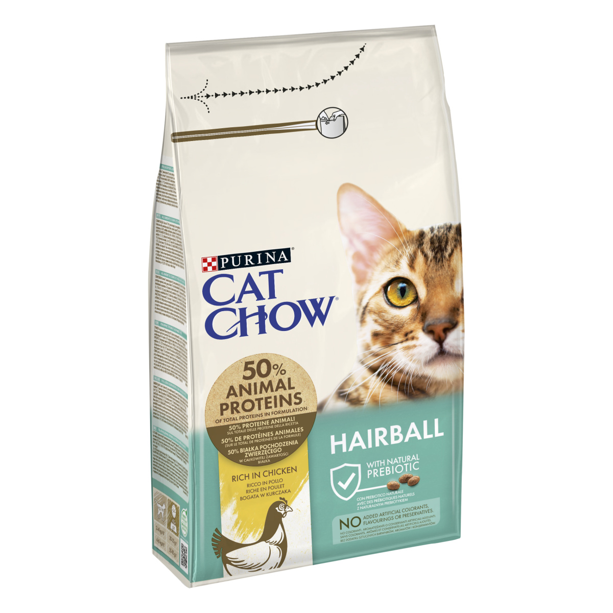 Шерстевыводящий сухой корм с курицей для взрослых котов Purina Cat Chow Hairball Control Rich in Chicken