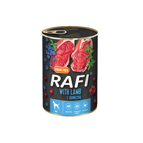 Беззерновая консерва для собак с Ягненком, Голубикой и Клюквой Dolina Noteci Rafi Grain Free Adult Lamb