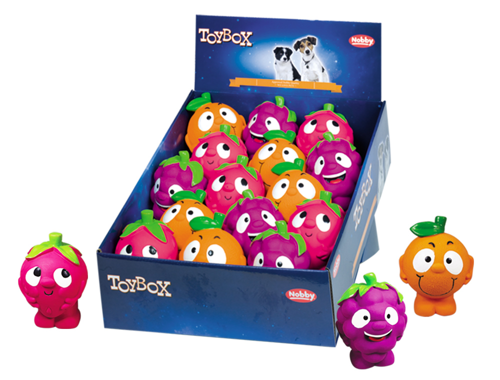 Игрушка для маленьких собак ToyBox Веселые фрукты с пищалкой Latex Nobby Игрушка для маленьких собак ToyBox Веселые фрукты с пищалкой Latex Nobby