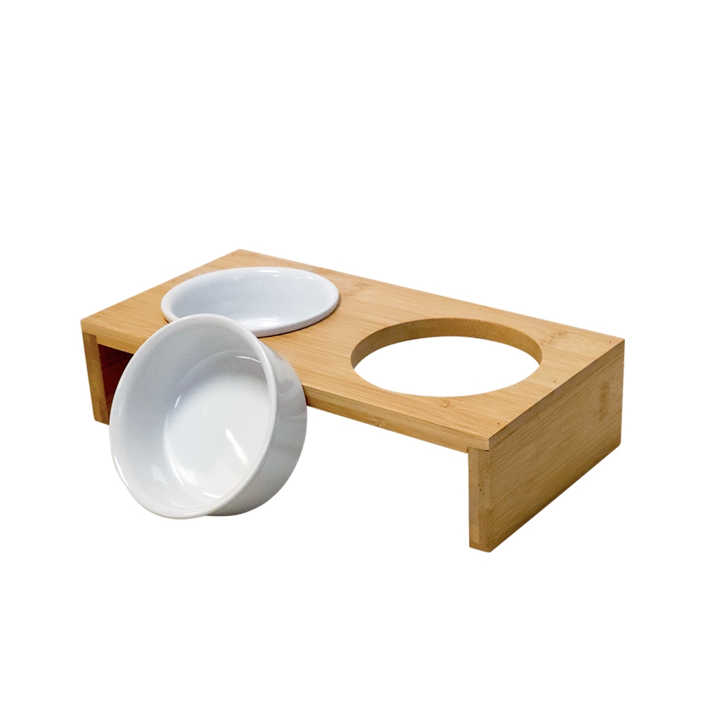 Керамічні миски для собак на бамбуковій підставці Ilus Diner Bar Nobby