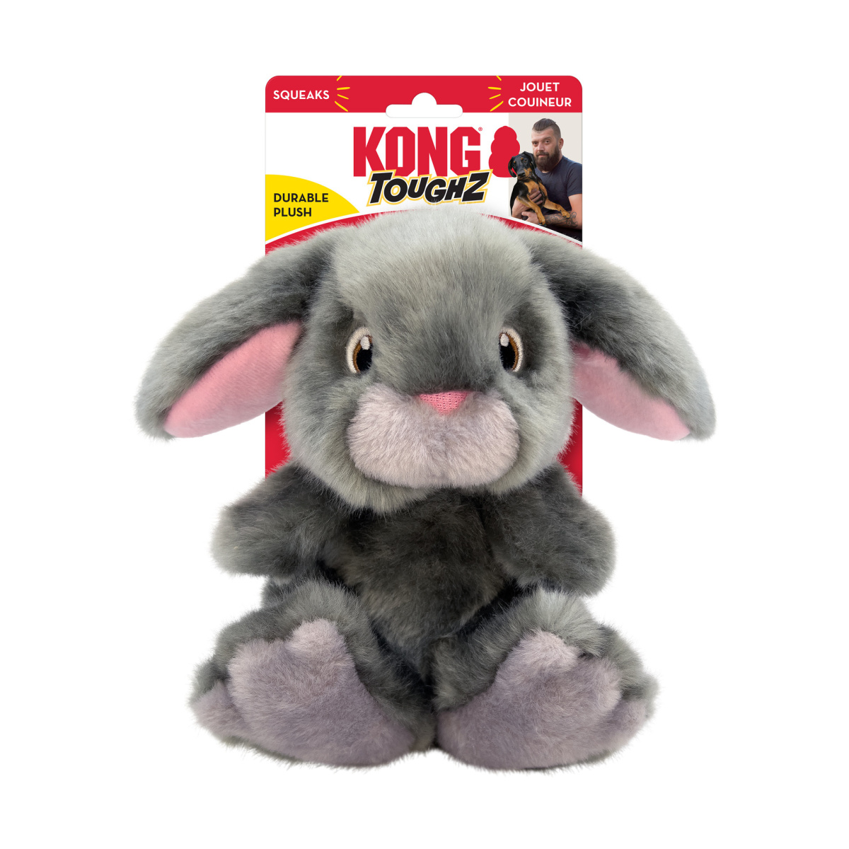 М'яка іграшка для собак Зайчик з подвійною пищалкою KONG Toughz Bunny