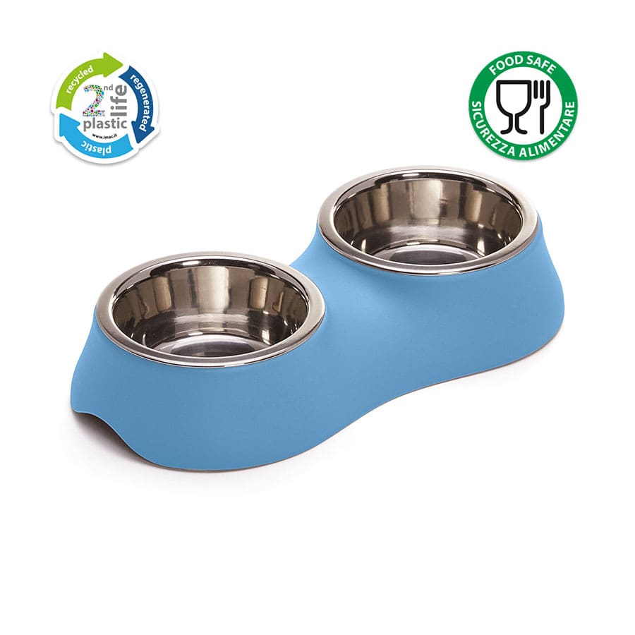 Двойная металлическая антискользящая миска для собак и котов Imac Diva Double