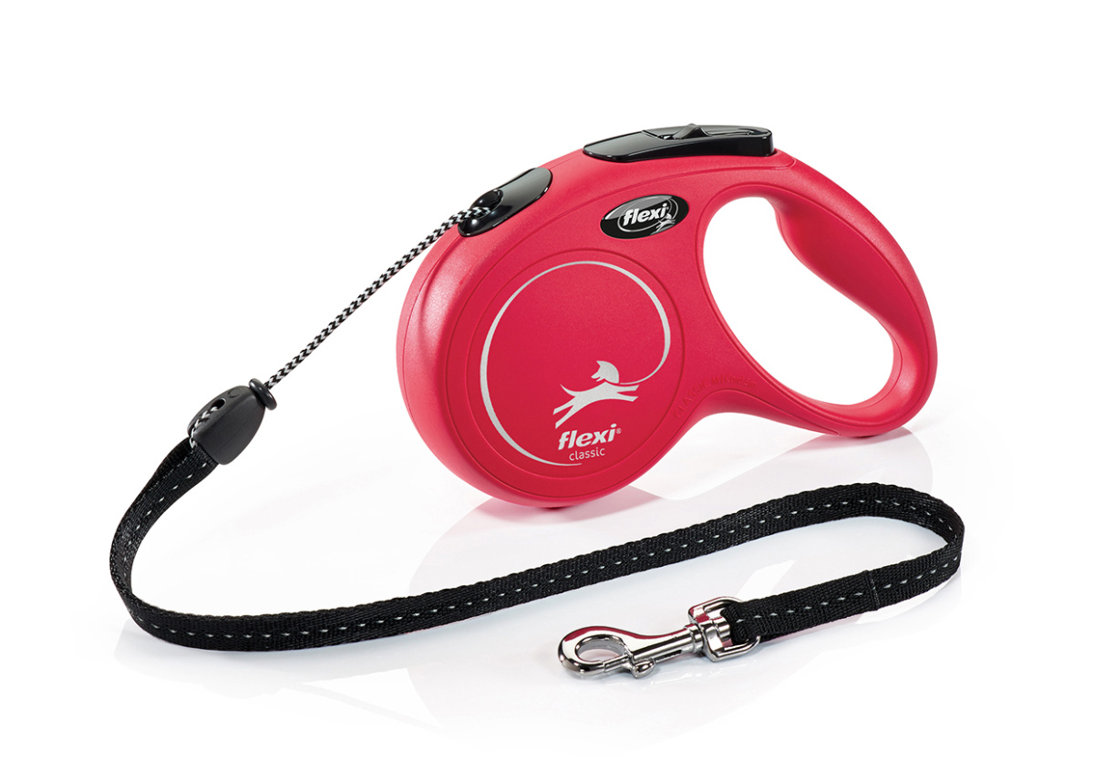 Повідець-рулетка для собак середніх порід вагою до 20 кг Flexi New Classic M Cord трос 5 m