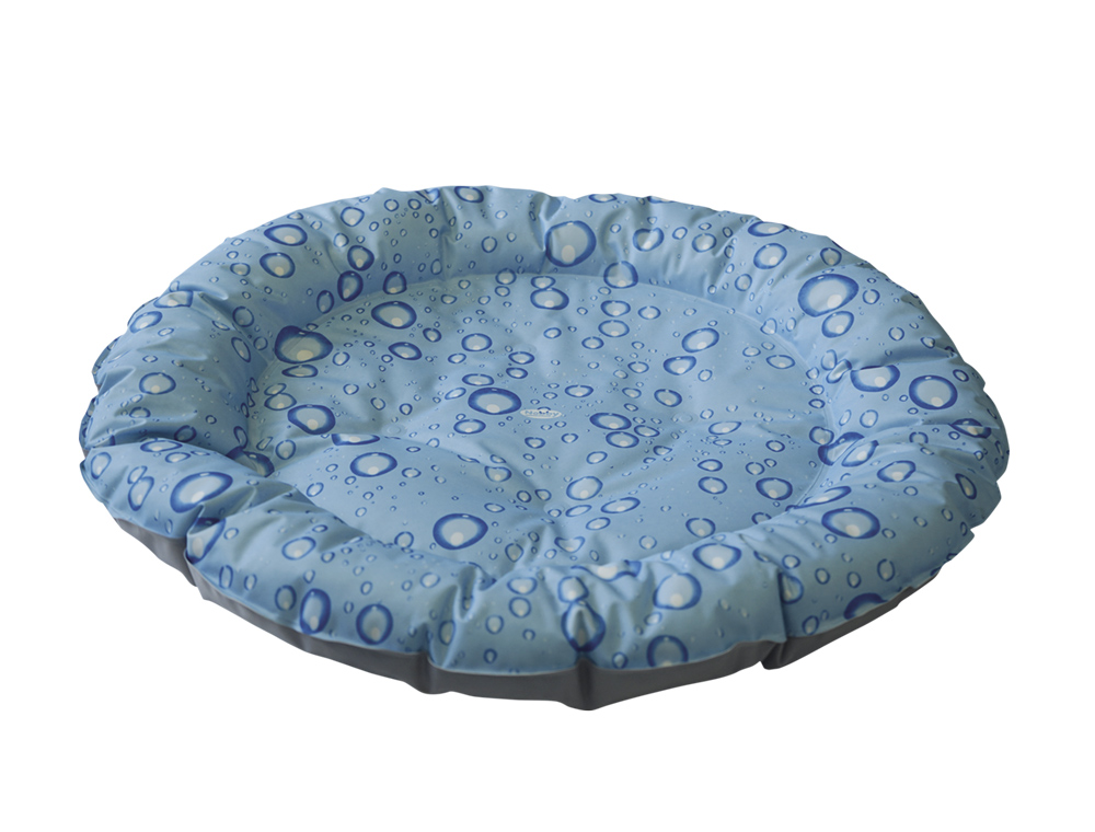 Охлаждающий лежак-пончик для собак и котов Голубые капли Bubble Donut Cooling Bed Nobby