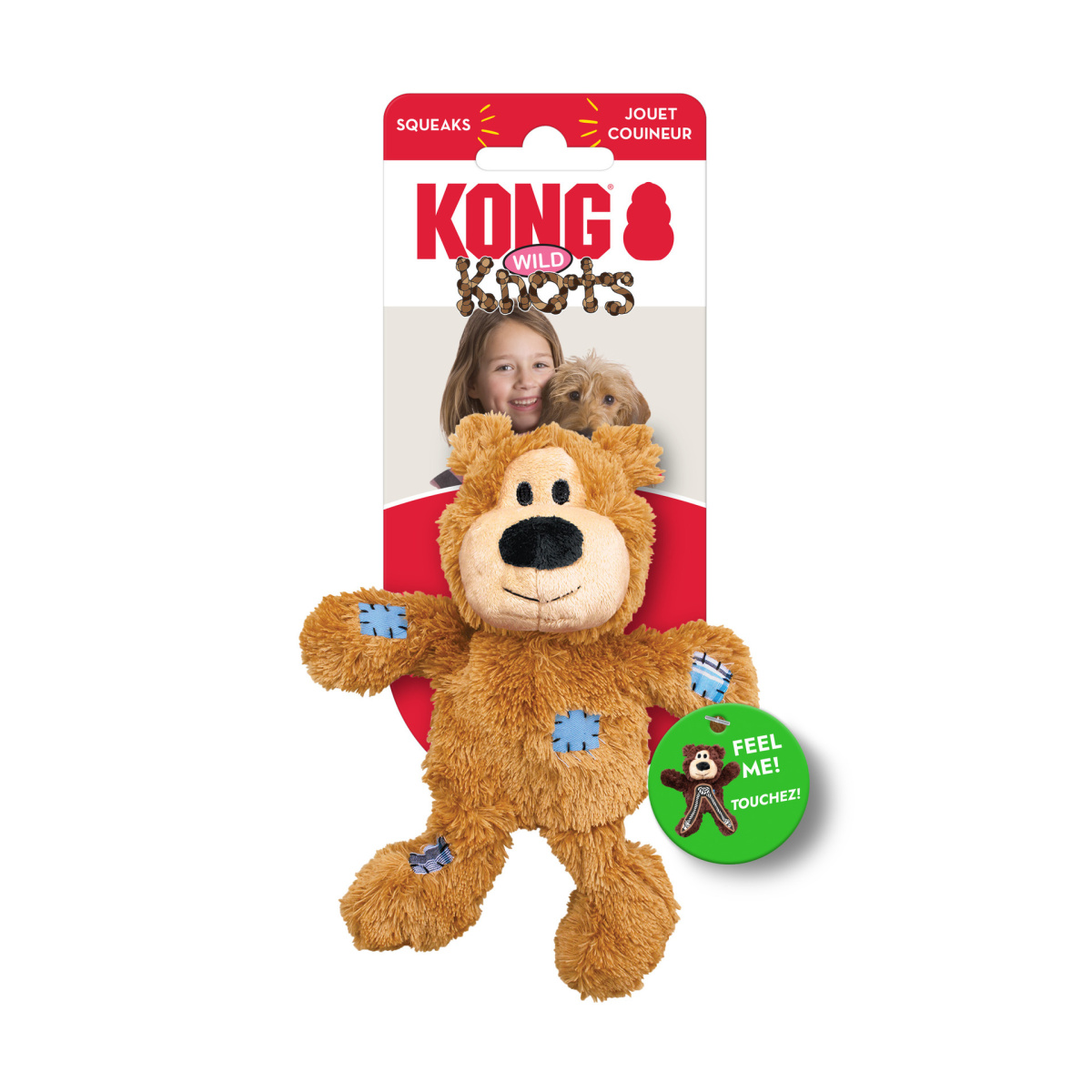 KONG Wild Knots Bear М'яка іграшка для собак без наповнювача Ведмедик з внутрішнім канатом