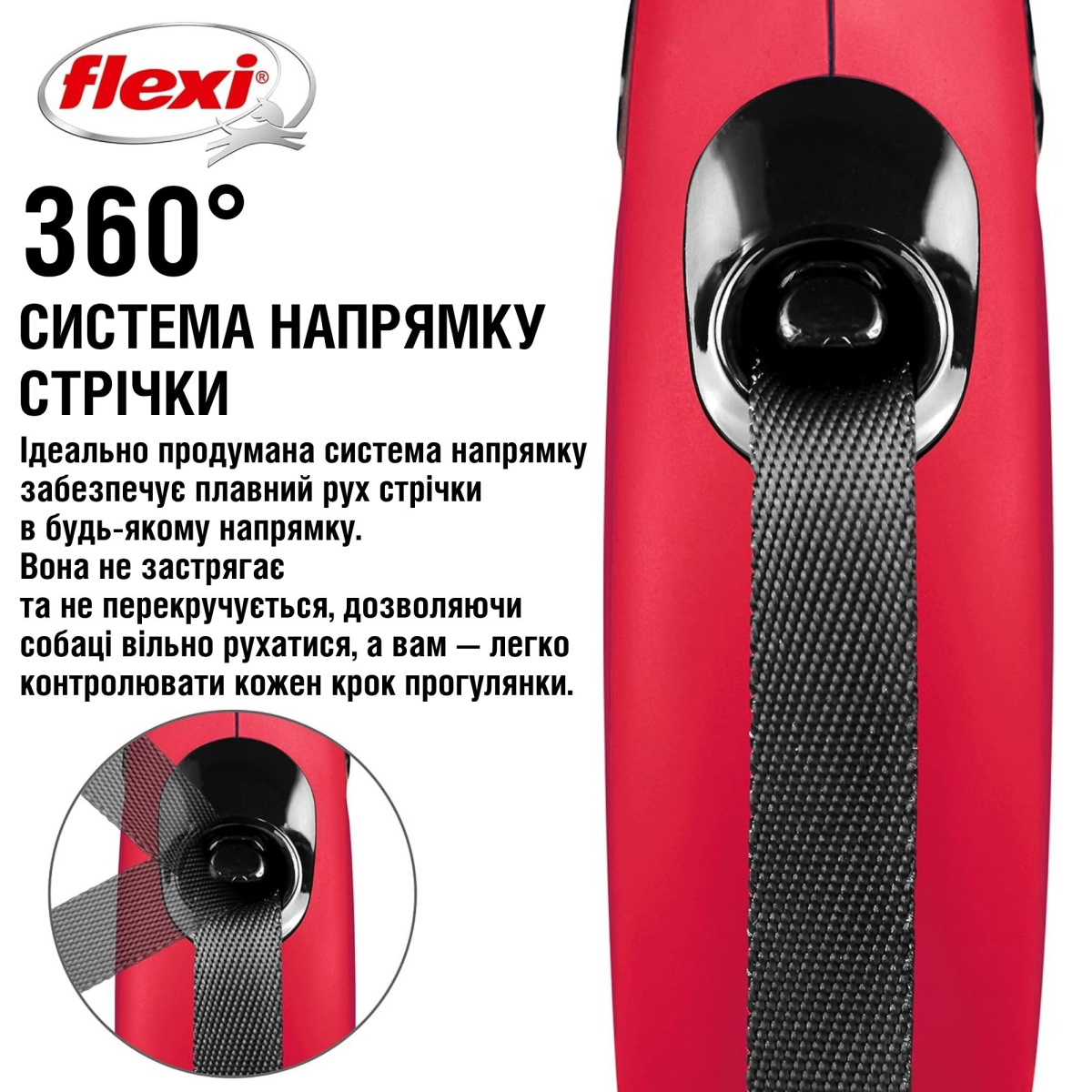 Поводок-рулетка для собак маленьких пород весом до 15 кг Flexi New Classic S Tape лента 5 m