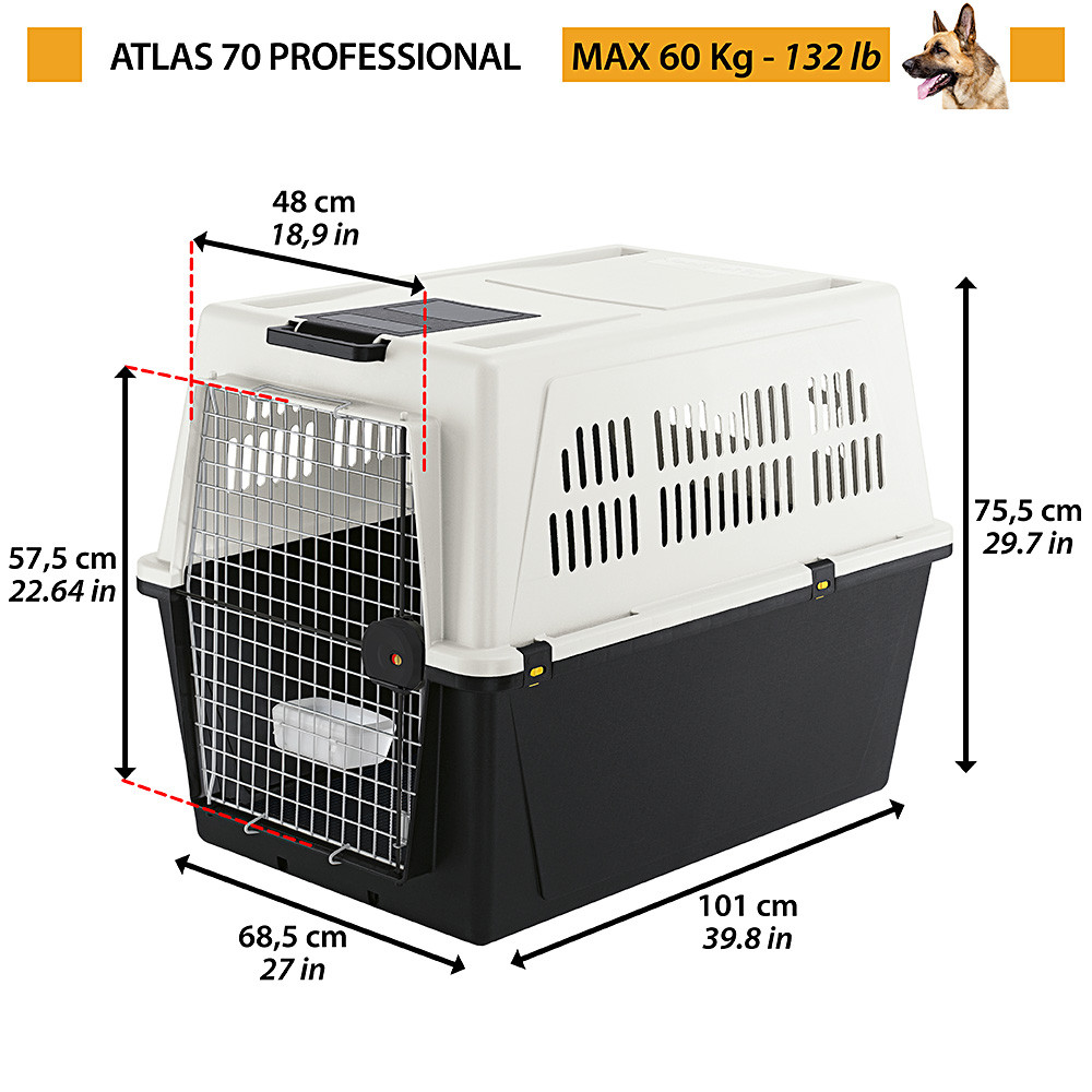 Переноска для великих собак вагою до 60 кг Atlas 70 Professional Ferplast