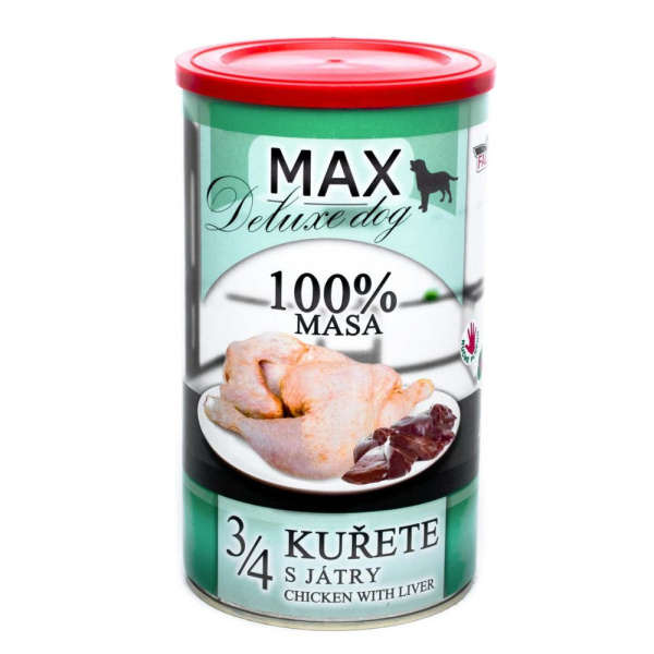 Консервоване м'ясо для собак Куряча Чверть з Печінкою FALCO MAX Deluxe Dog 100% Meat 3/4 Chicken & Liver