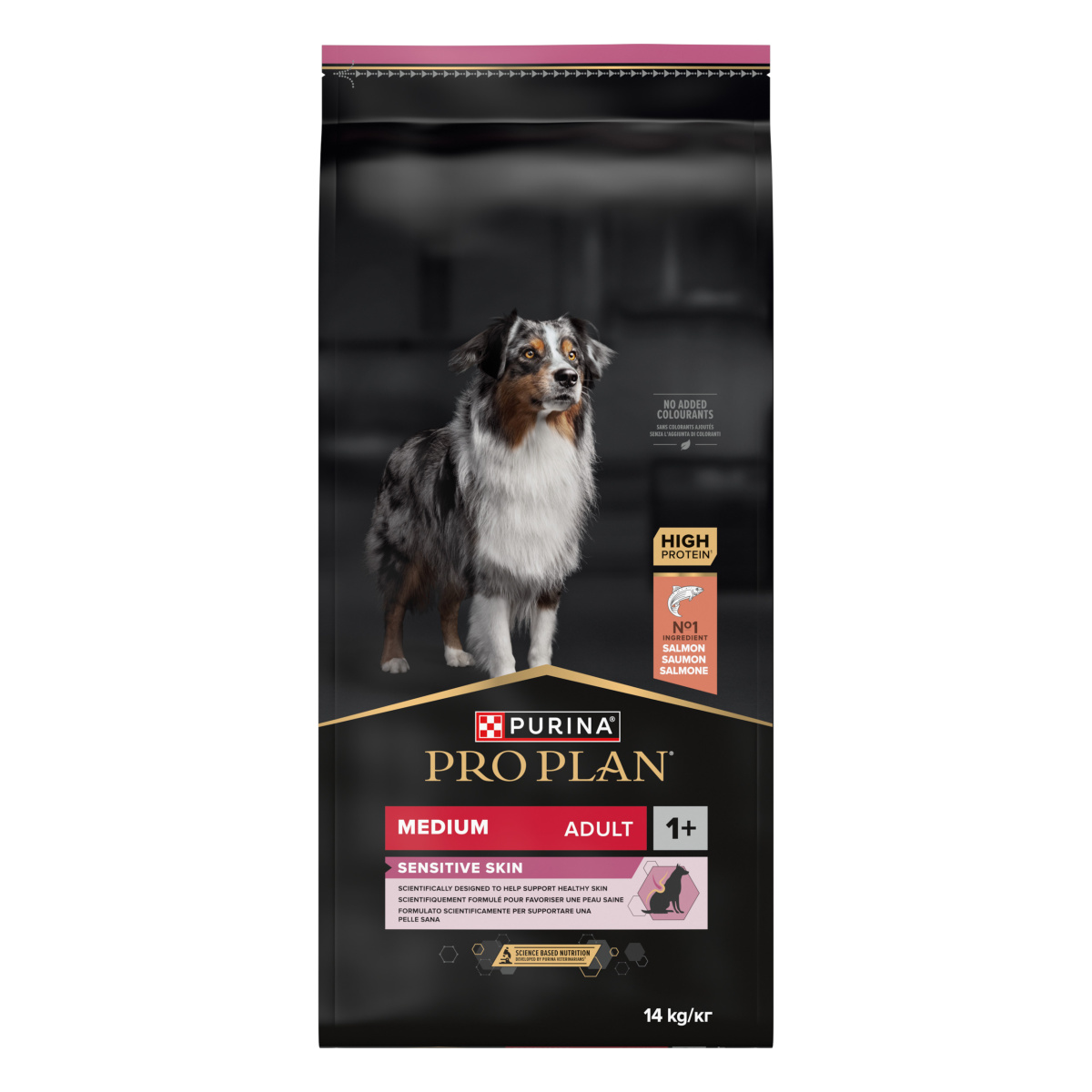 Сухий корм для середніх собак з чутливою шкірою з Лососем Purina Pro Plan Medium Adult 1+ Sensitive Skin Salmon