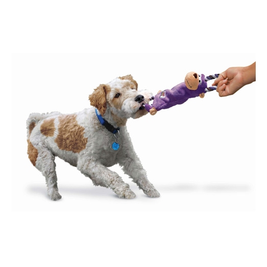 Іграшка для собак Плюшева Мавпочка для перетягування з пищалкою KONG Knots Monkey