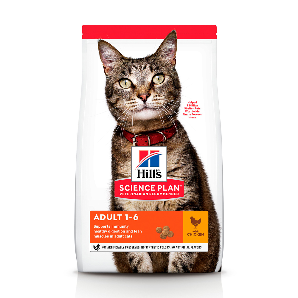 Сухой корм с курицей для котов Hill's Science Plan Cat Adult 1-6 Chicken
