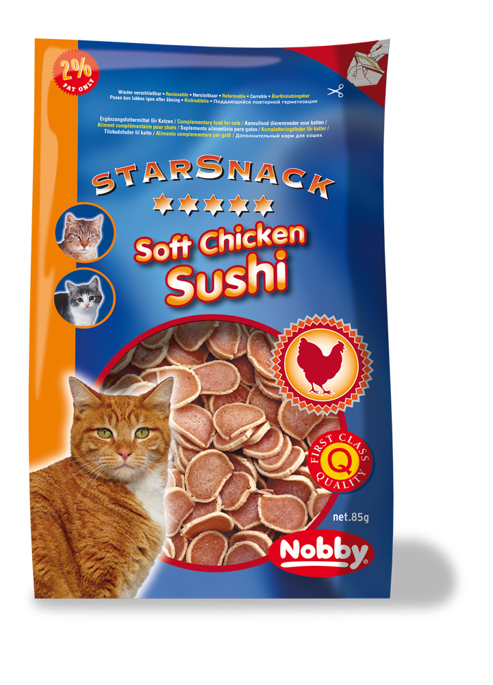 Натуральні ласощі для кішок Суші з Курки Nobby StarSnack Cat Low Fat Soft Chicken Sushi Натуральні ласощі для кішок Суші з Курки Nobby StarSnack Cat Low Fat Soft Chicken Sushi