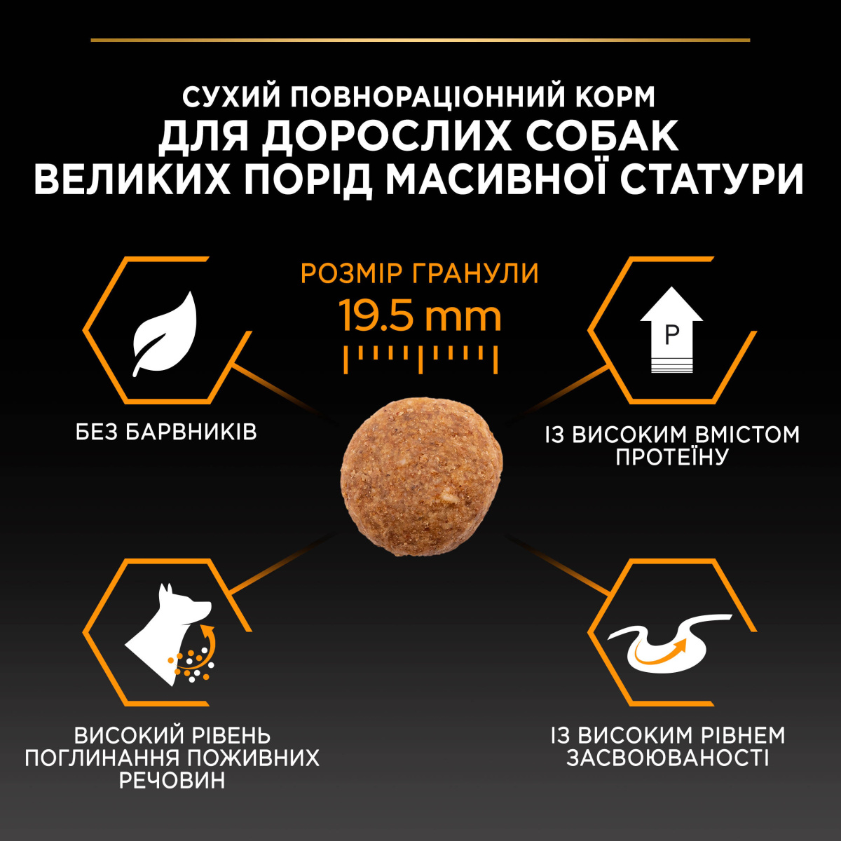 Сухий корм для великих собак масивної статури з Куркою Purina Pro Plan Large Robust Adult 2+ Chicken