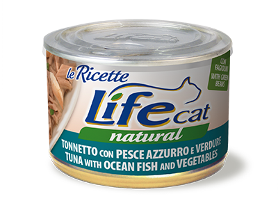 Консерва для кошек Тунец с Океанической Рыбой и Овощами Life Cat Natural Tuna, Ocean Fish & Vegetables