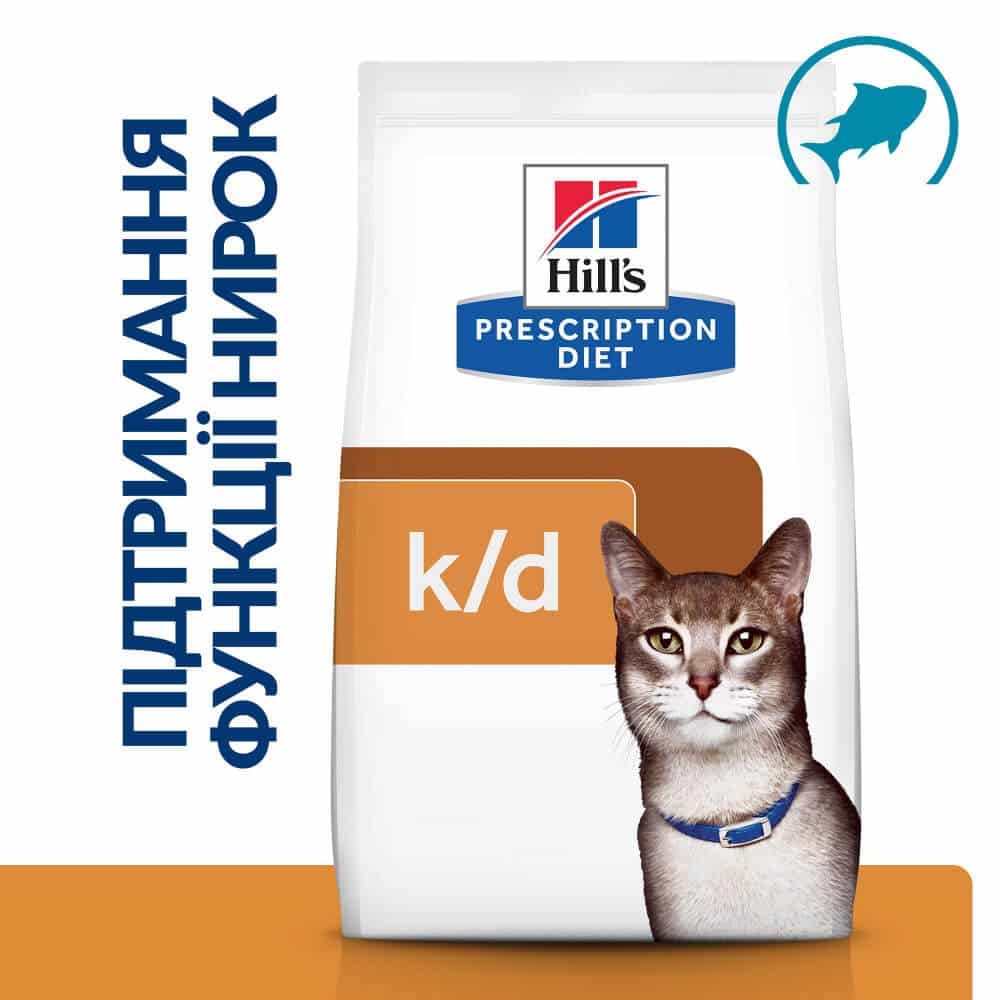 Сухой лечебный корм с тунцом для котов с заболеваниями почек Hill's Prescription Diet k/d Kidney Care Tuna