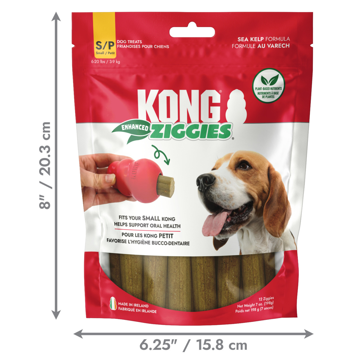 KONG Ziggies Enhanced Жувальні ласощі для чистки зубів собак Палички Фітодент
