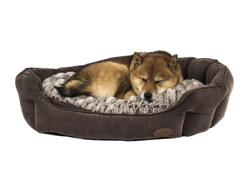 Антискользящая вельветовая лежанка с бортиками для собак Boteli Nobby