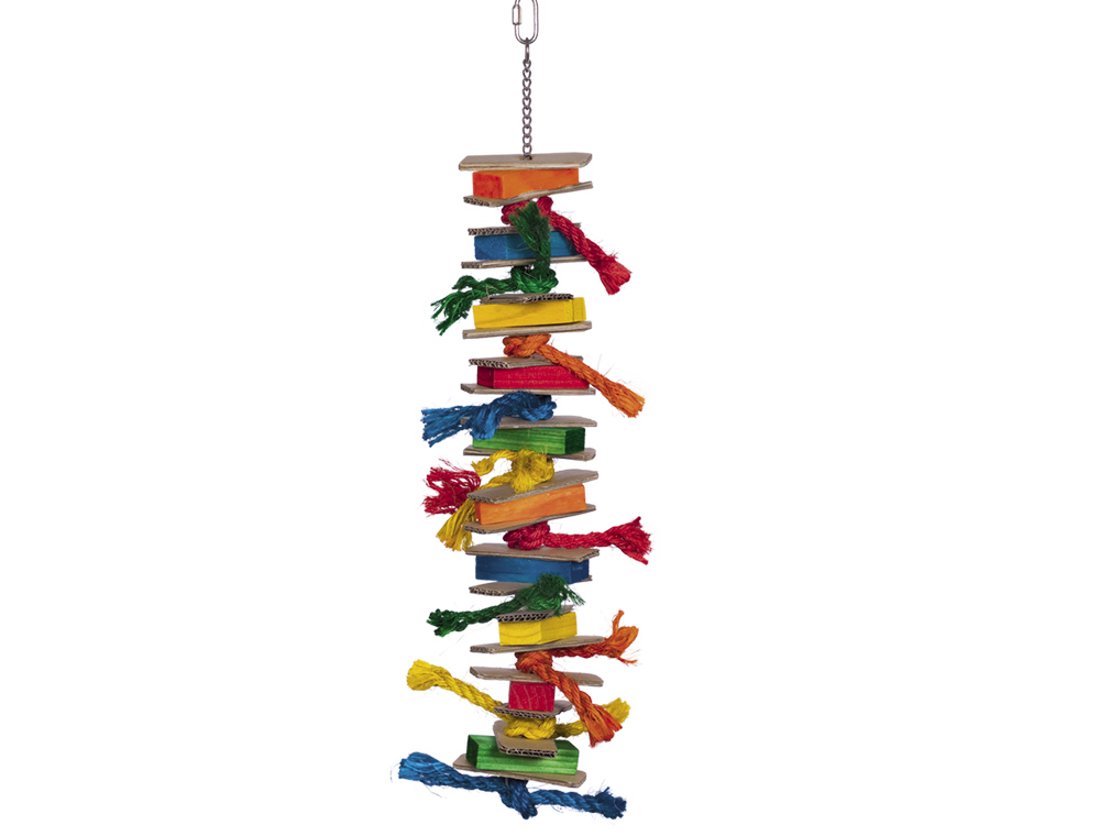 Розвиваюча іграшка для папуг Підвіска з дерева, картону та сизалю Interactive Parrot Toy Nobby Розвиваюча іграшка для папуг Підвіска з дерева, картону та сизалю Interactive Parrot Toy Nobby