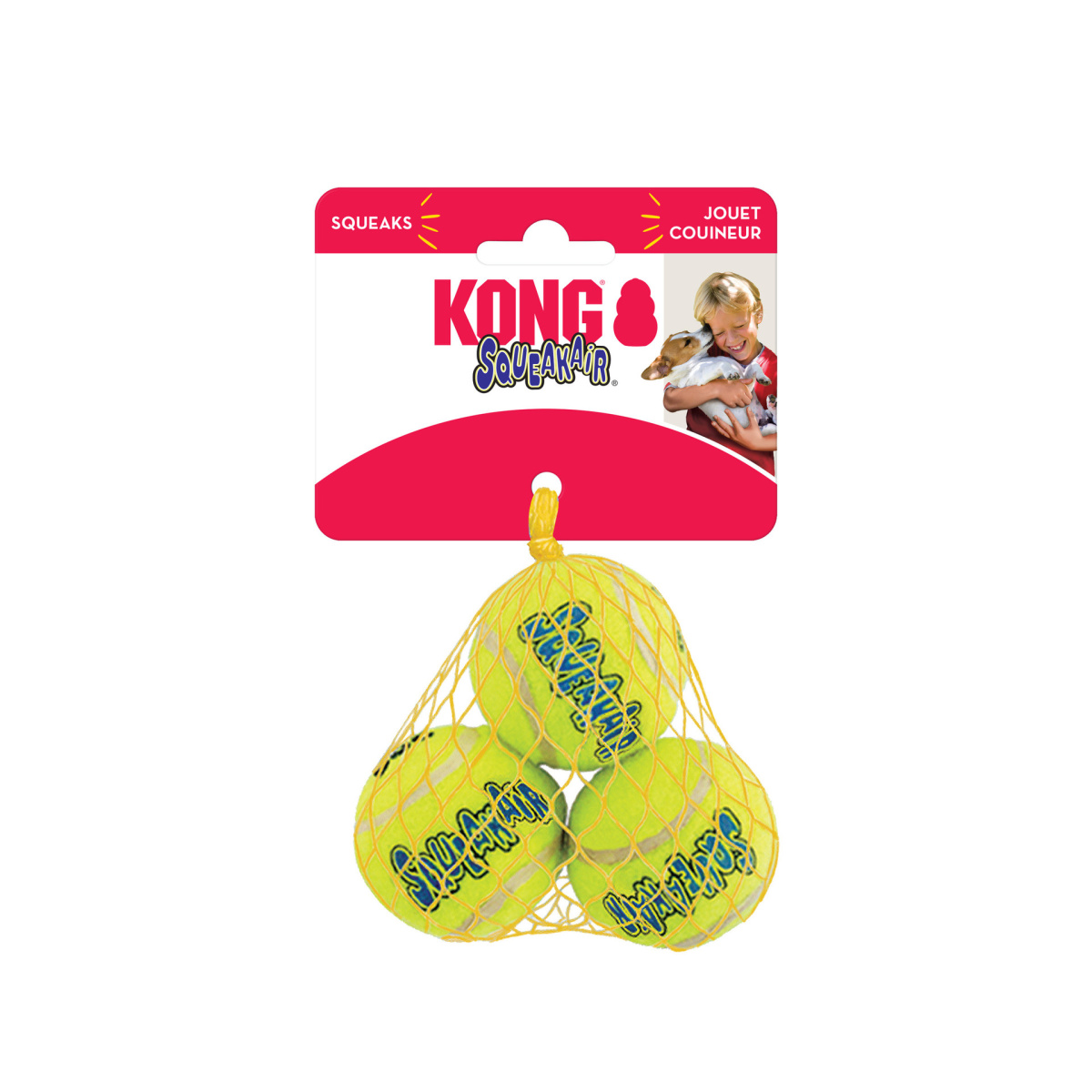 KONG SqueakAir Balls Іграшка для собак з чутливими зубами Тенісні М'ячі з пищалкою