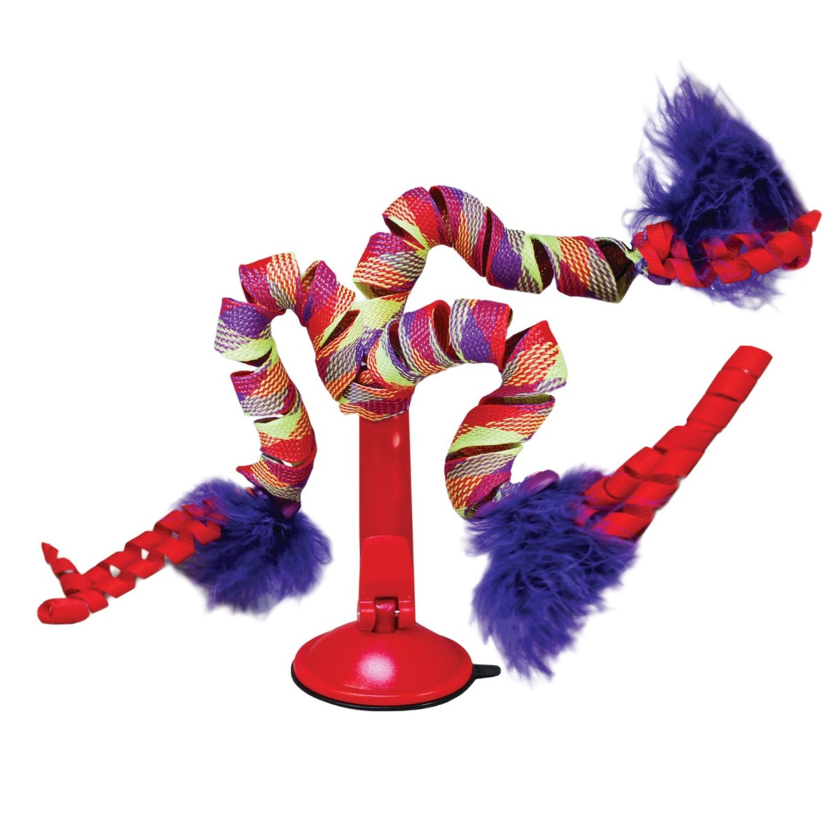 KONG Cat Connects Curlz Интерактивная игрушка для кота Дерево на присоске с колокольчиком