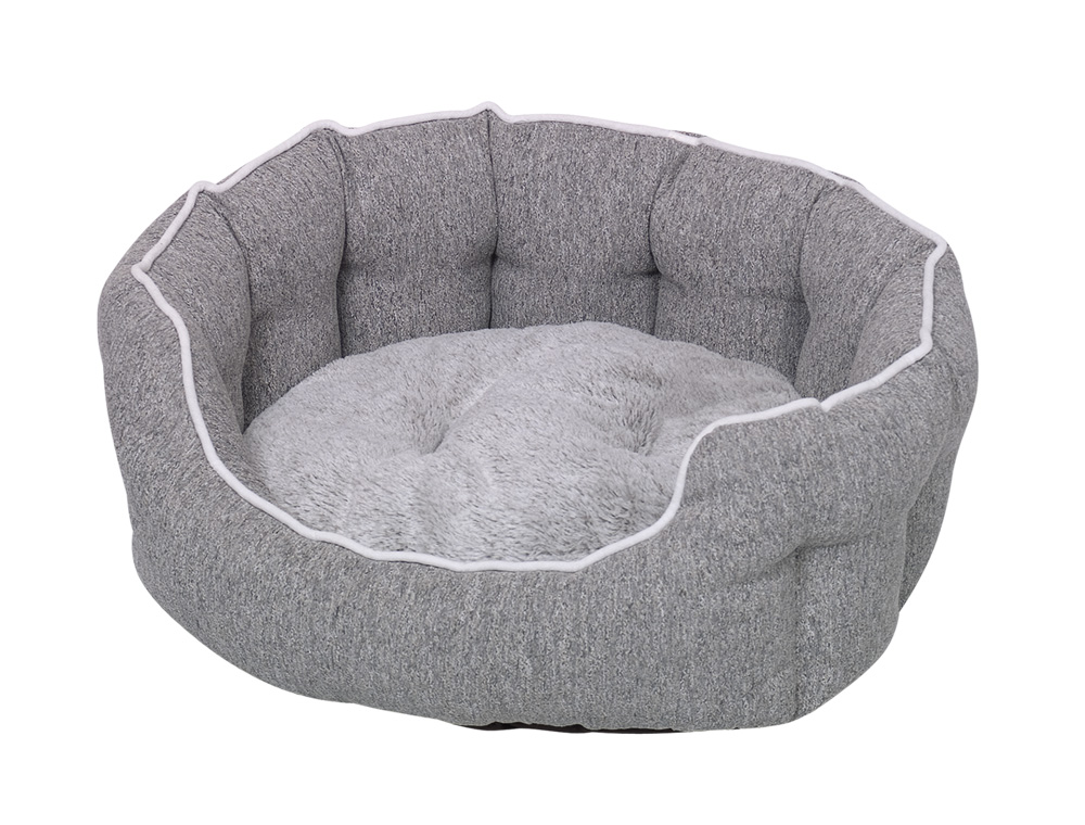 Антиковзка плюшева лежанка з двосторонньою подушкою для маленьких собак та котів Mosna Nobby