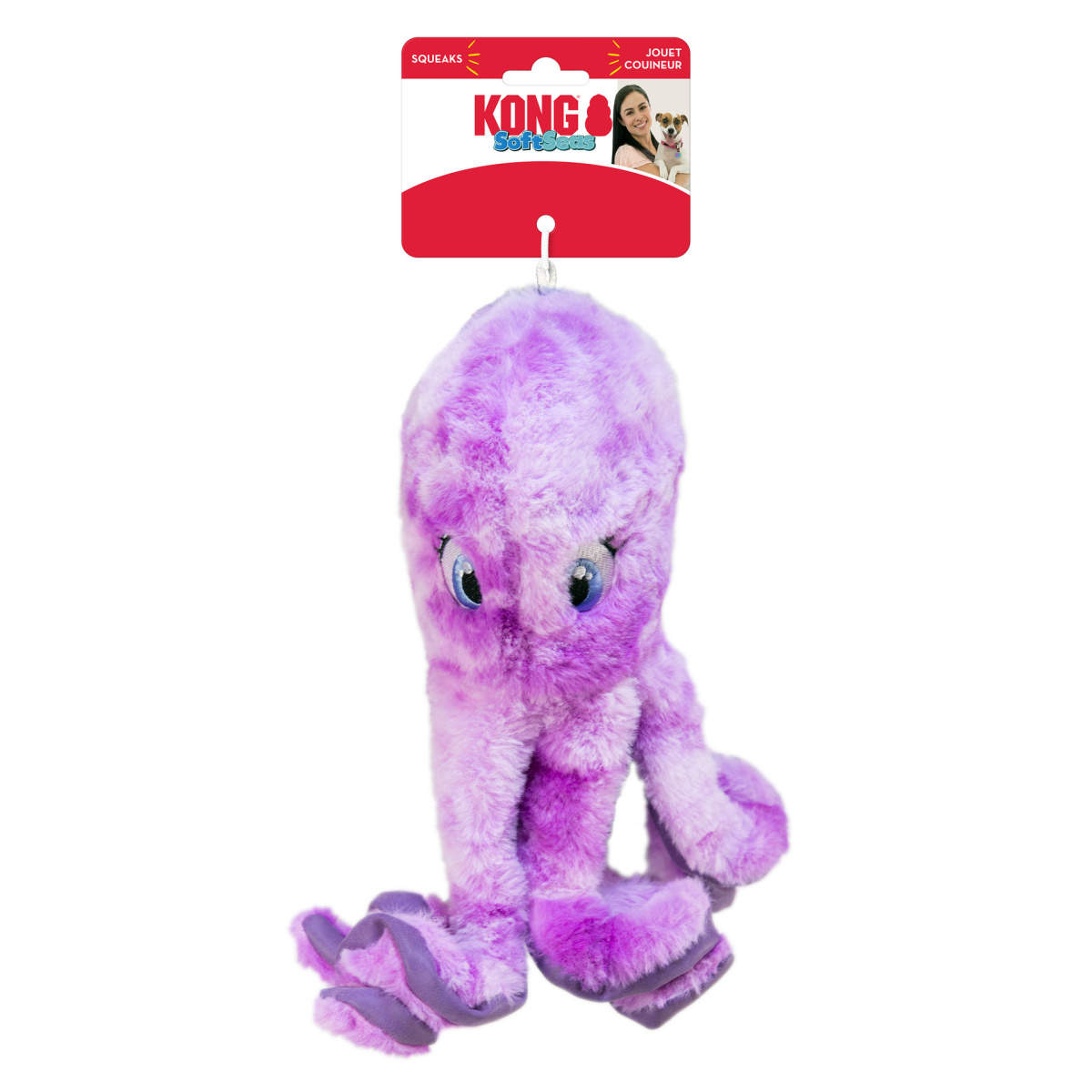 KONG SoftSeas Octopus М'яка іграшка для собак Шарудливий Восьминіг з пищалкою