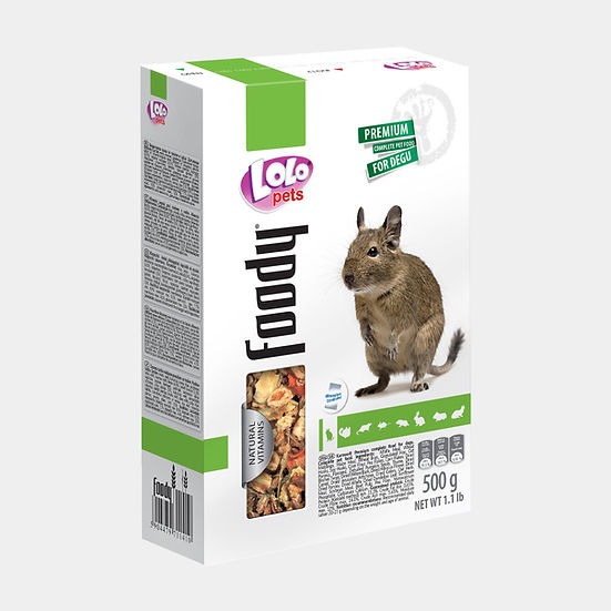 Повнораційний корм для дегу з натуральними вітамінами LoLo Pets Foody Degu Повнораційний корм для дегу з натуральними вітамінами LoLo Pets Foody Degu