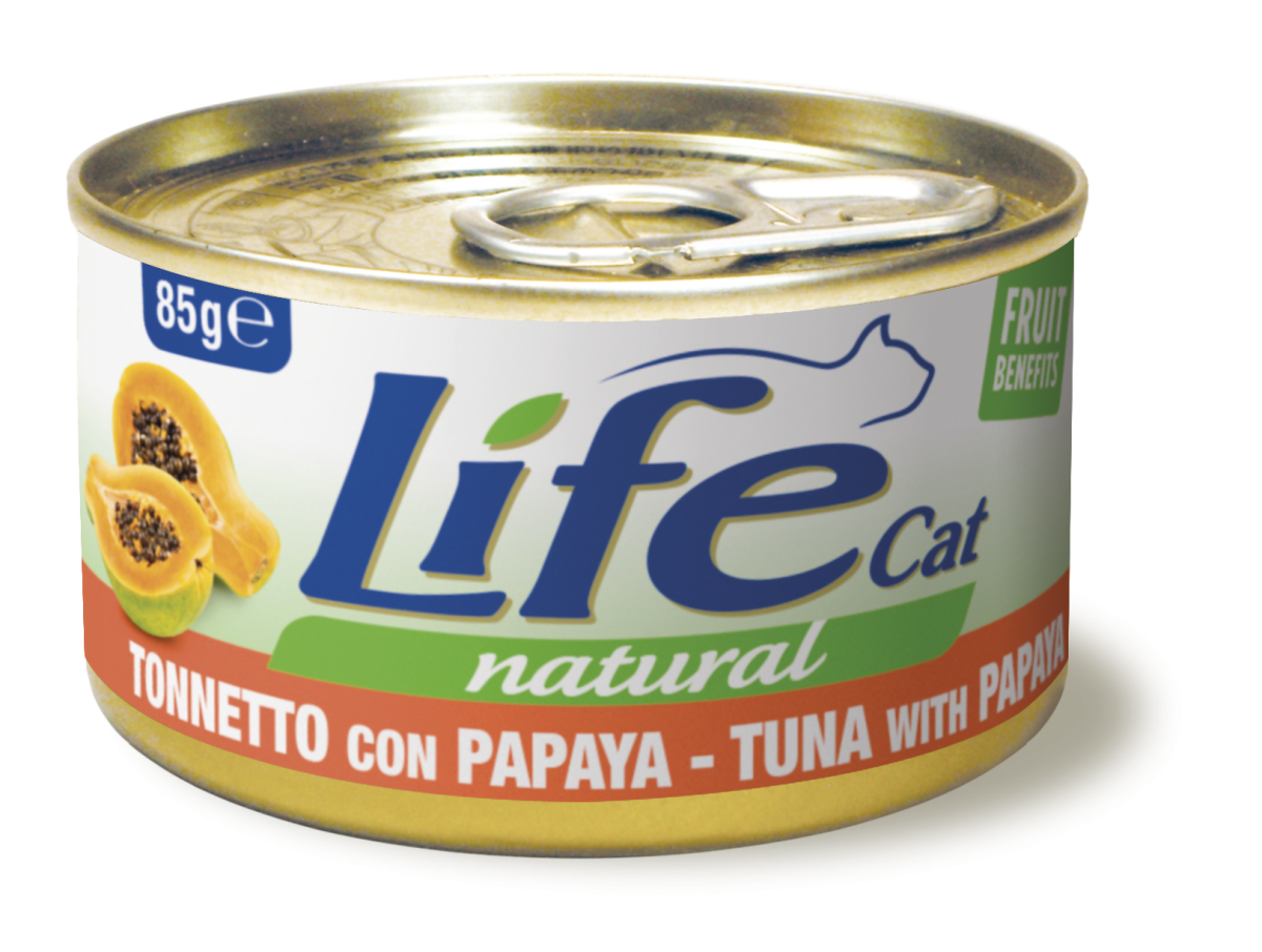 Консерва для кішок Тунець з Папайєю Life Cat Natural Tuna & Papaya Консерва для кішок Тунець з Папайєю Life Cat Natural Tuna & Papaya