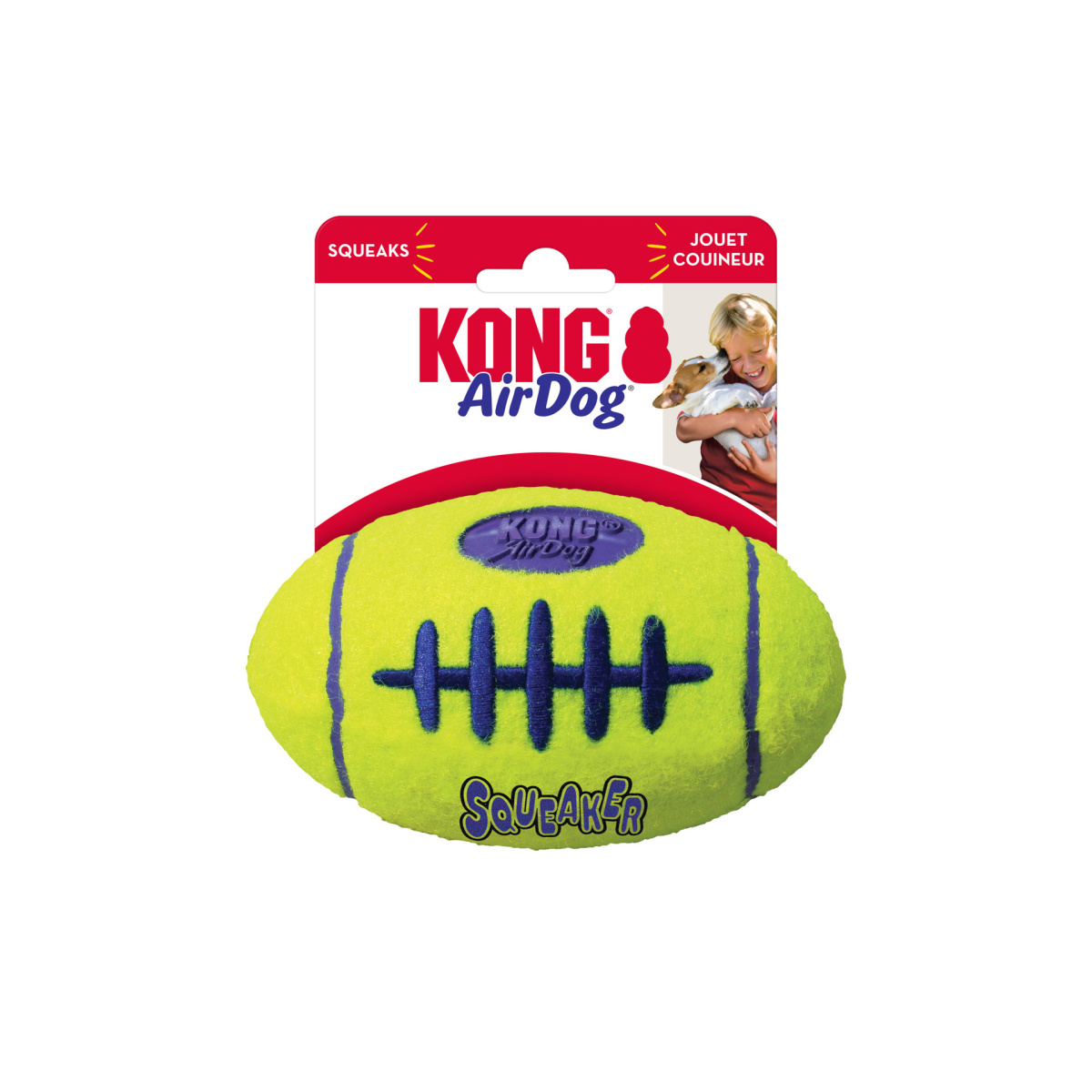 Игрушка для собак Мяч Регби Бережный уход за зубами KONG AirDog Squeaker Football