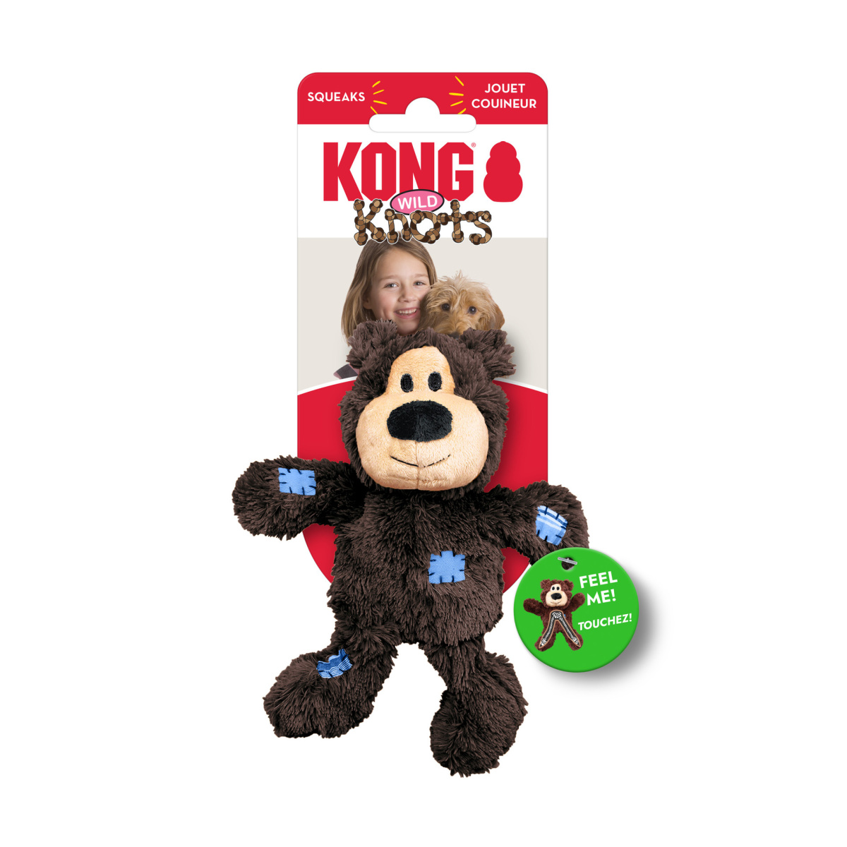 KONG Wild Knots Bear М'яка іграшка для собак без наповнювача Ведмедик з внутрішнім канатом