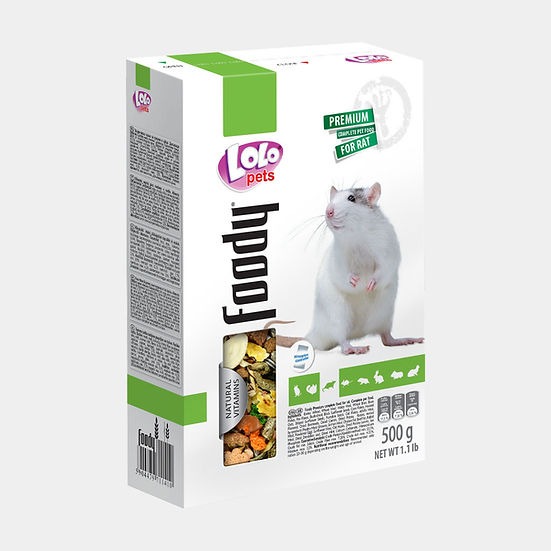 Полнорационный корм для декоративных крыс с натуральными витаминами LoLo Pets Foody Rat