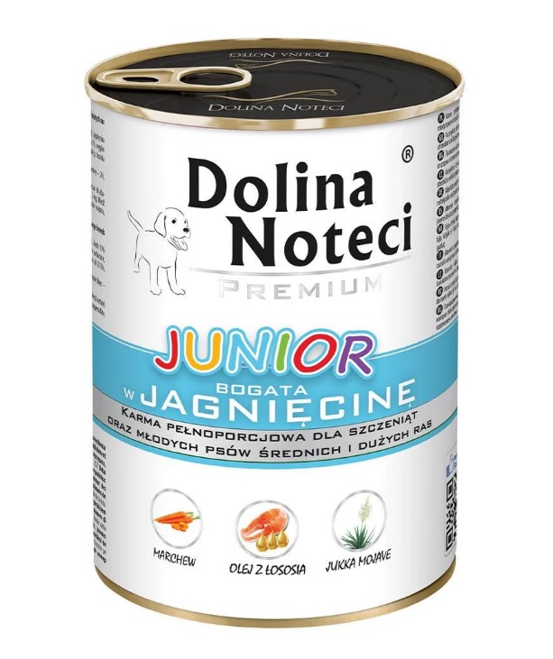 Безглютенова консерва для цуценят з Ягням Dolina Noteci Premium Junior Lamb Безглютенова консерва для цуценят з Ягням Dolina Noteci Premium Junior Lamb