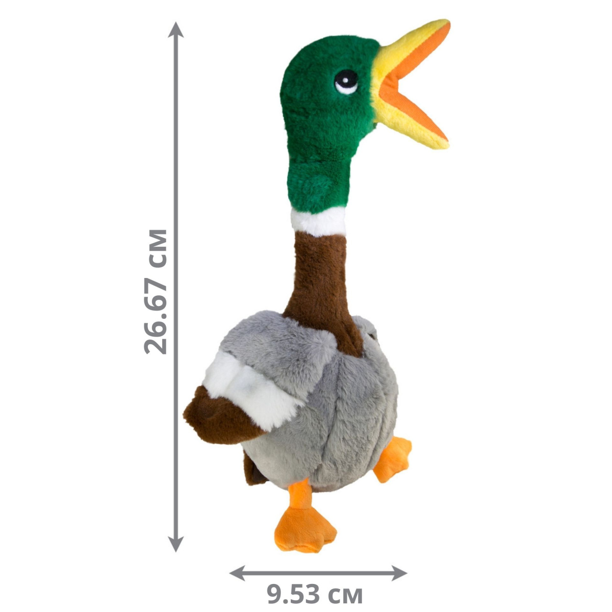 KONG Shakers Honkers Duck М'яка іграшка для собак Пищача Качка з канатною шиєю