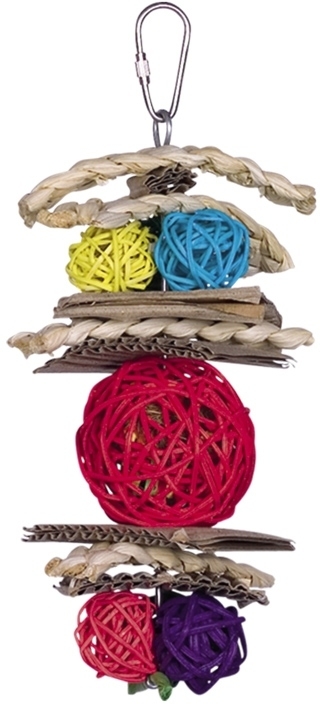 Развивающая игрушка для попугаев Джунгли с плетеными шариками Interactive Parrot Toy Nobby