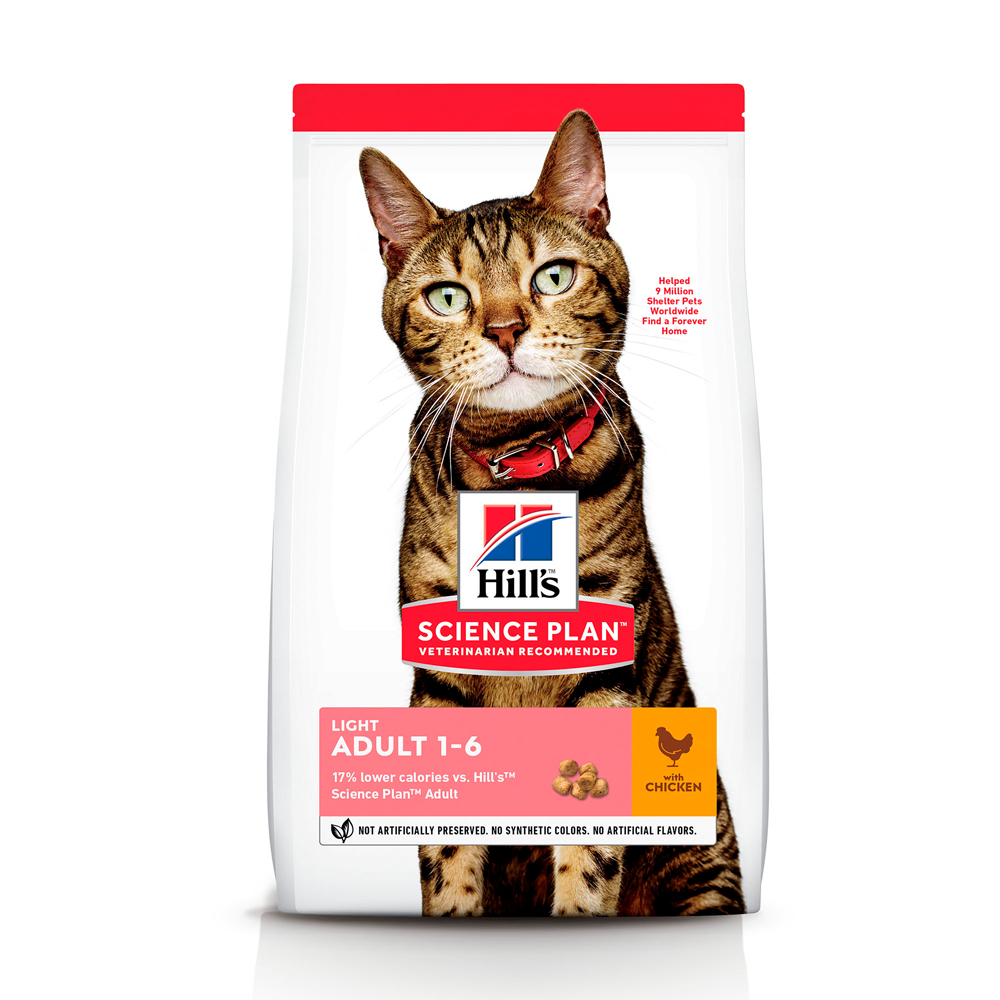 Сухой диетический корм с курицей для котов с лишним весом Hill's Science Plan Cat Light Adult 1-6 Chicken