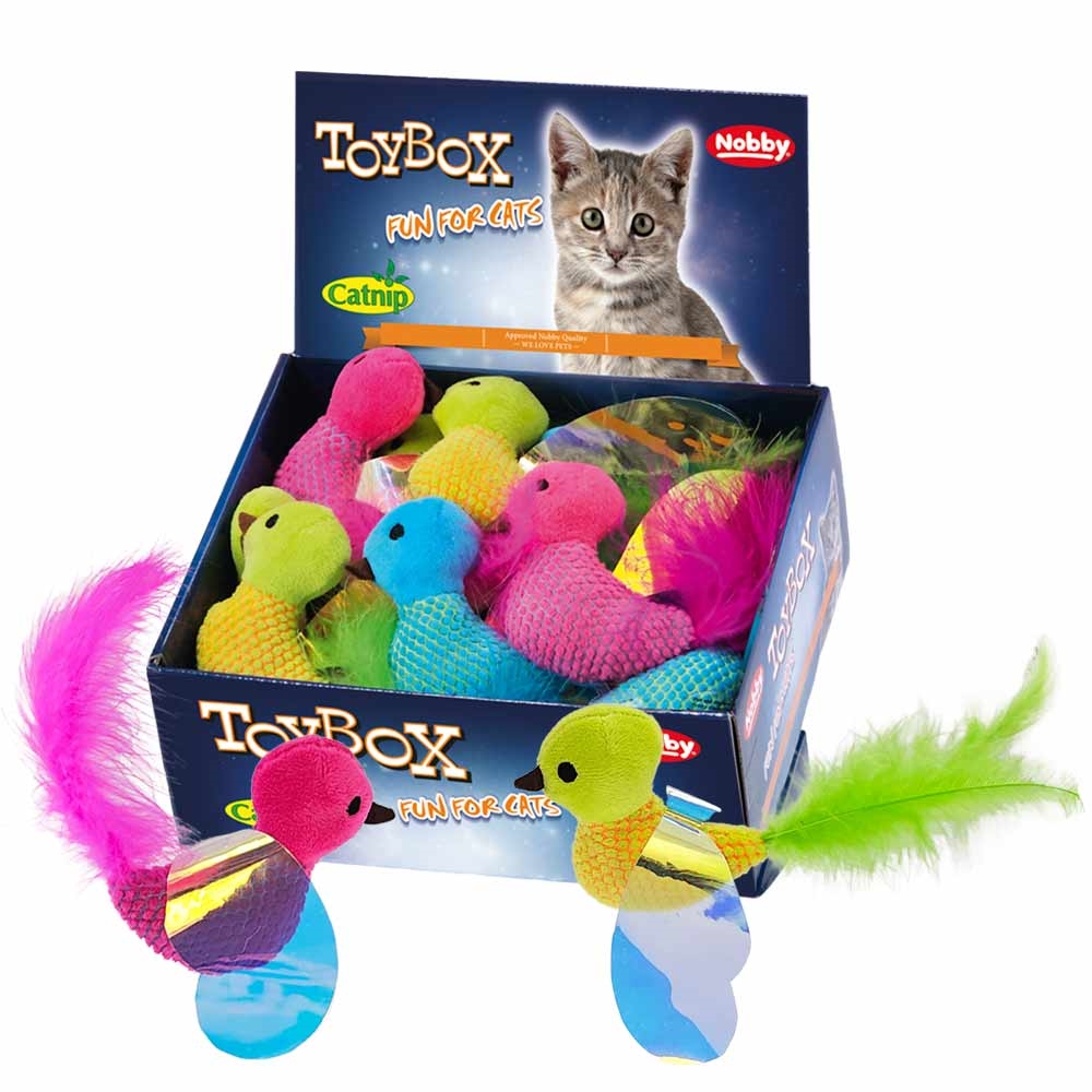 М'яка іграшка для котів ТоyBox Плюшева Пташка з котячою м'ятою Plush Catnip Nobby