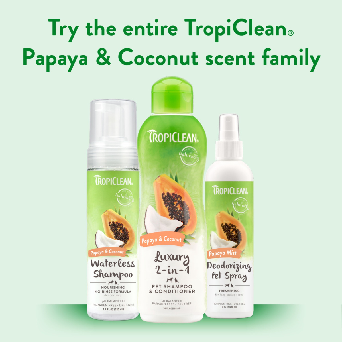 Дезодоруючий спрей з ароматом папайї для собак та котів TropiClean Deodorizing Pet Spray Papaya Mist