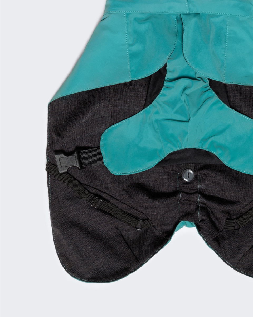 Водонепроникний дощовик для собак з антибактеріальною підкладкою та неоновим світловідбиванням PAIKKA Visibility Raincoat Lite Emerald