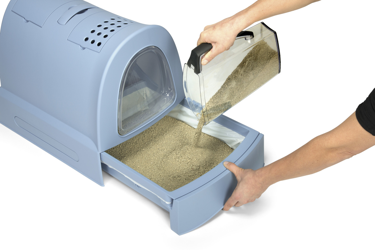 Закрытый туалет-домик с угольным фильтром и лопаткой для котов Imac Zuma