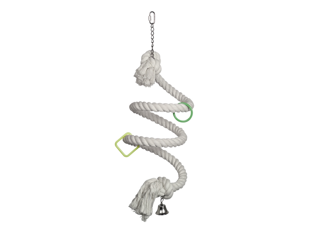 Игрушка для больших попугаев Хлопковая спираль с колокольчиком Climbing Big Parrot Toy Nobby Игрушка для больших попугаев Хлопковая спираль с колокольчиком Climbing Big Parrot Toy Nobby